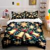 Golden Christmas Bells Decor Bedding Duvet Cover Set  (1*Duvet Cover 2*Pillowcases, Without Duvet Insert)
