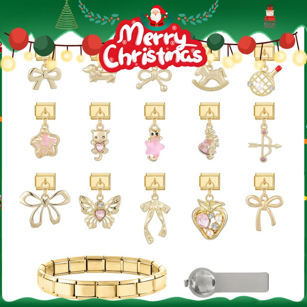 New Vintage Golden Pendant Charm Cat Butterfly Star Tennis Racket Bow Links Fit 9MM Stainless Steel Bracelet Women DIY Making