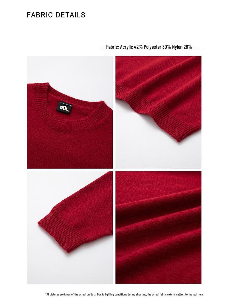 Men's Winter Thick Knit Pullover Sweater - Simple Round Neck Korean Style