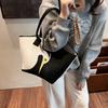 2025 knitted shopping bag animal temperament versatile woven shoulder bag ethnic style casual handbag women