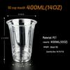 Disposable Transparent PET Cold Drink Cups with Lid for Milk Tea, Coffee, Homemade Beverages, or Lemon Tea