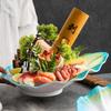 Light Luxury Restaurant Sushi Plate Creative Salmon Seafood Plate High End Exquisite Dessert Dining Plates Household Tableware