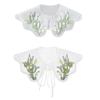 Vintage-Kragen mit Blumenstickerei Organza Halb-Schal Schulterumhang für Damen Dekokragen für Bluse