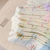 Sweet Color Love Socks Women'S Striped Breathable Stack Socks Macaron Cloth Label Socks