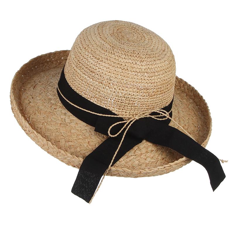 Handmade Crochet Curling Brim Raffia 