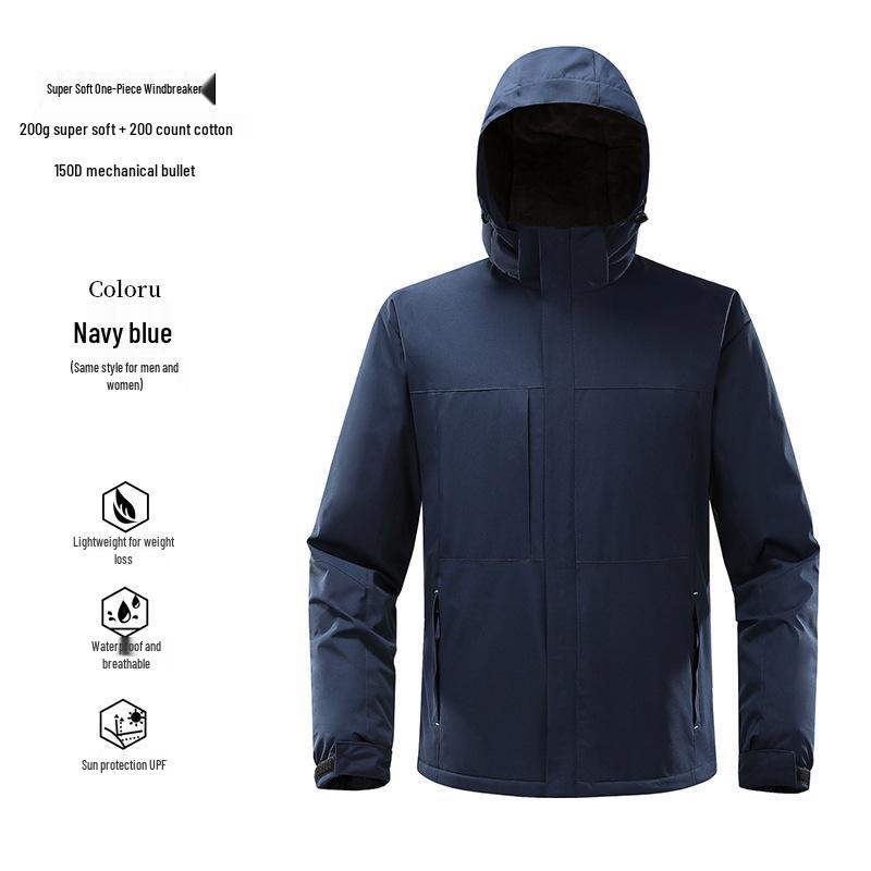 Men’s Waterproof Windproof Fleece-Lined Custom Workwear Jacket for Autumn/Winter