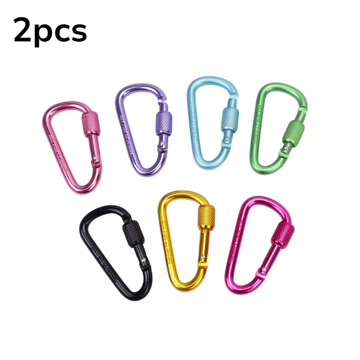 

2 шт. Уличный карабин из алюминиевого сплава, подвесной, 6-й брелок, пряжка для рюкзака, D-образная пряжка для ветровой веревки с замком, снаряжение для кемпинга