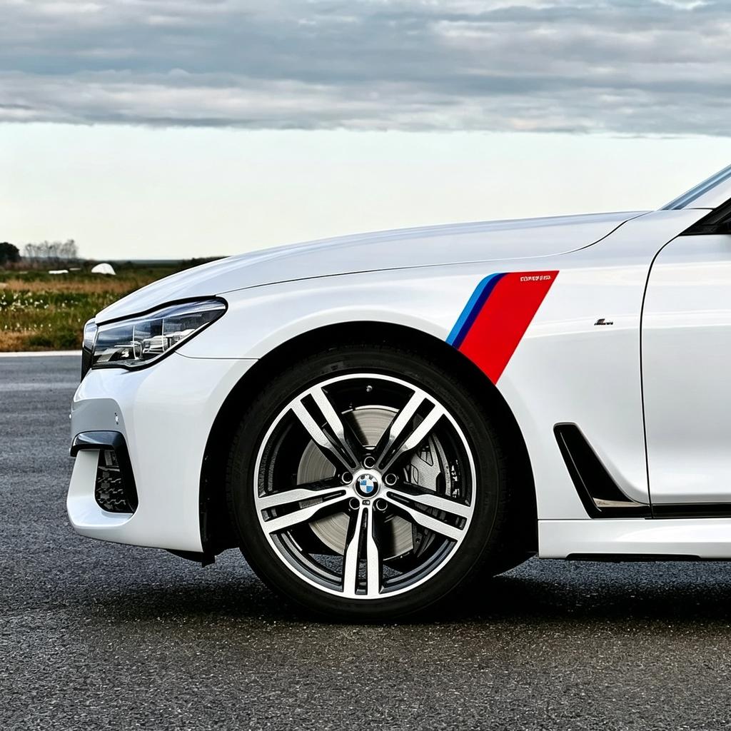 Tri-Color SPORT Car Fender Stickers, Wheel Arch Decor Decals, Personalized Auto Modification Decals Fit for BMW E46 E60 E61 E70 SK8