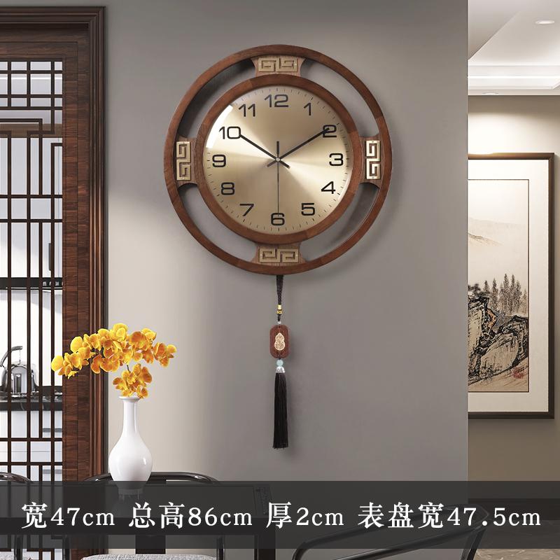 Настенные часы в китайском стиле из массива дерева, Новые роскошные бытовые кварцевые часы для гостиной, Бесшумные настенные часы, Домашний декор, Часы
