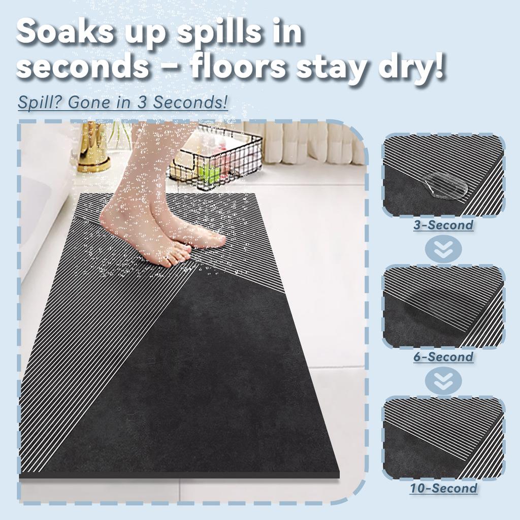 Luxury Diatomite Mud Bath Mat Bathroom Super Absorbent Shower Foot Mats Non Slip Quick Dry Toilet Carpet Room Rugs Doormat