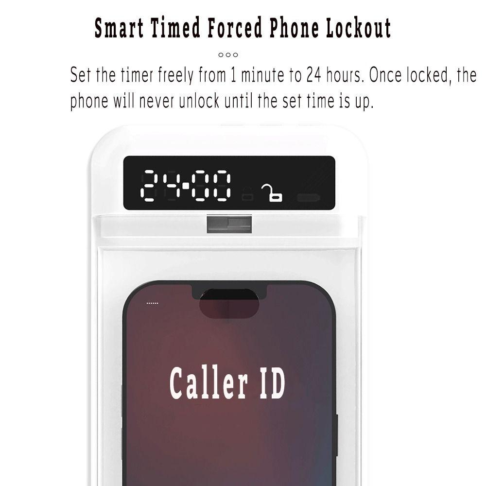 Portable Phone Lock Box with Timer 24 Hours LCD Display Phone Locker Storage Box Self-Control Transparent Lid Phone Box