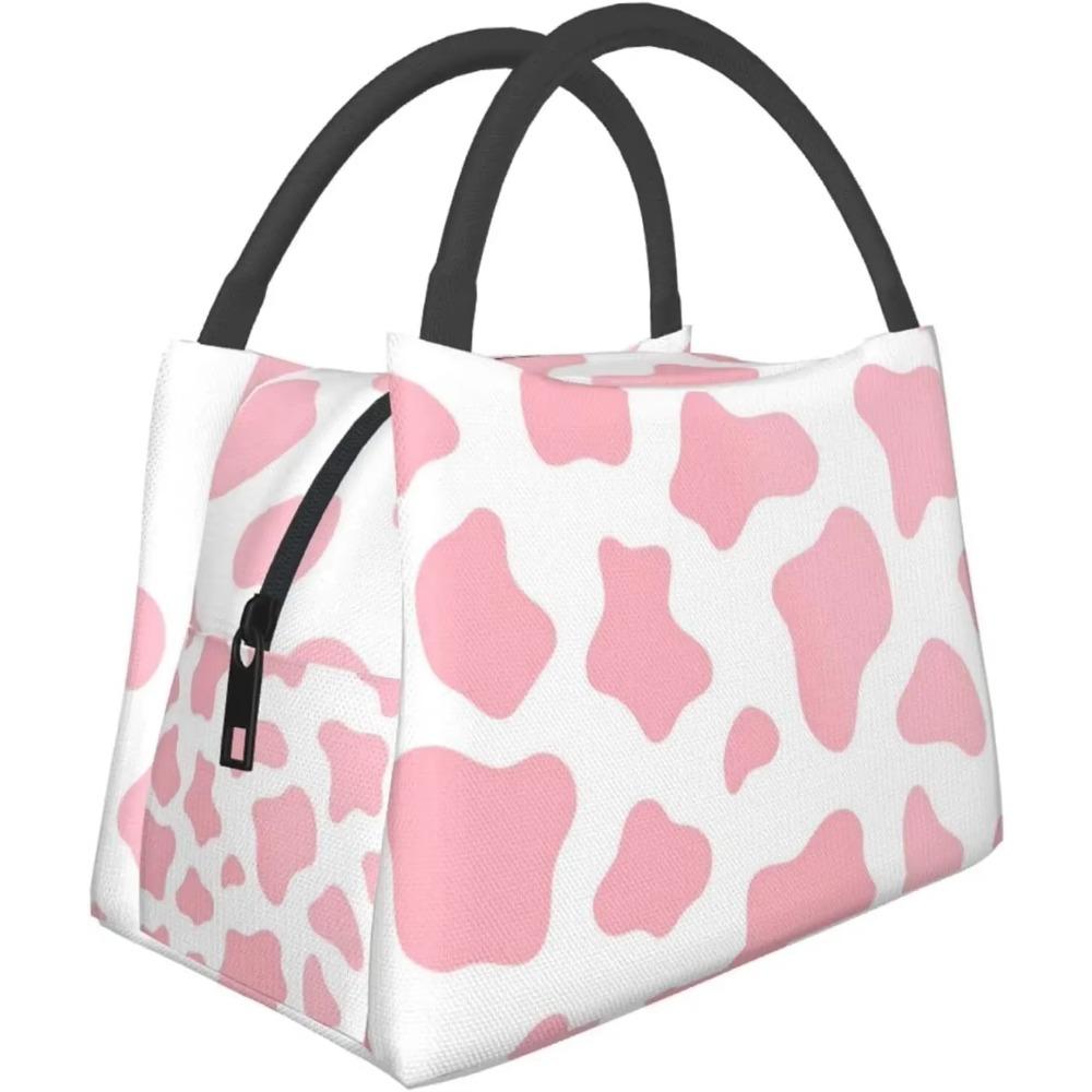 Cow Print Cute Lunch Bags Thermal Lunch Box Insulated Lunch Bag for Kids Girls Adults Cooler Containers Work