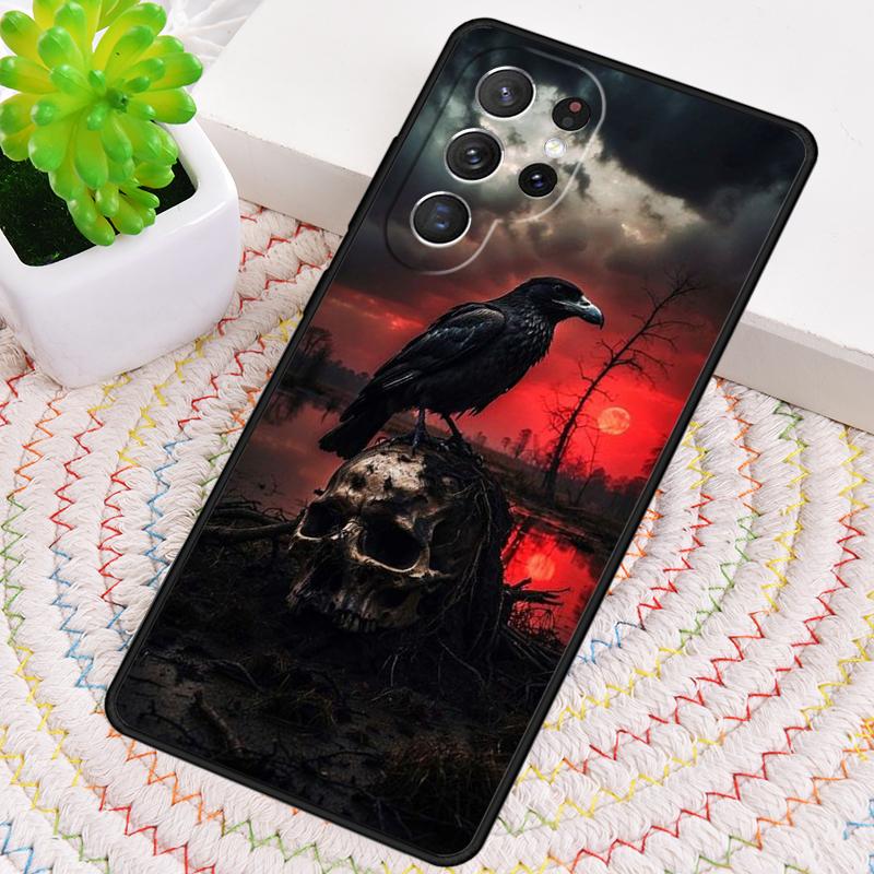 Goth Raven Silicone Phone Case For Samsung Galaxy Note 10 Pro S26 S25 S24 S23 S22 S21 Plus S25Ultra Capa Cover
