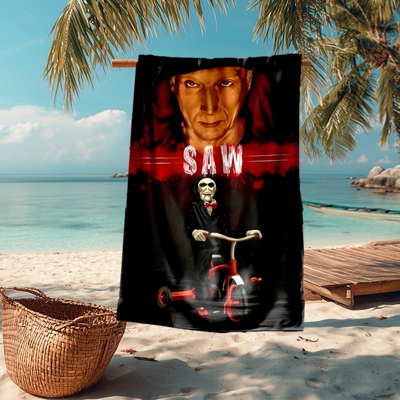 Saw Movie Fashion Beach Towel: Ideal for Summer Adventures Soft, absorbent and quick drying suitable for swimming and bathing