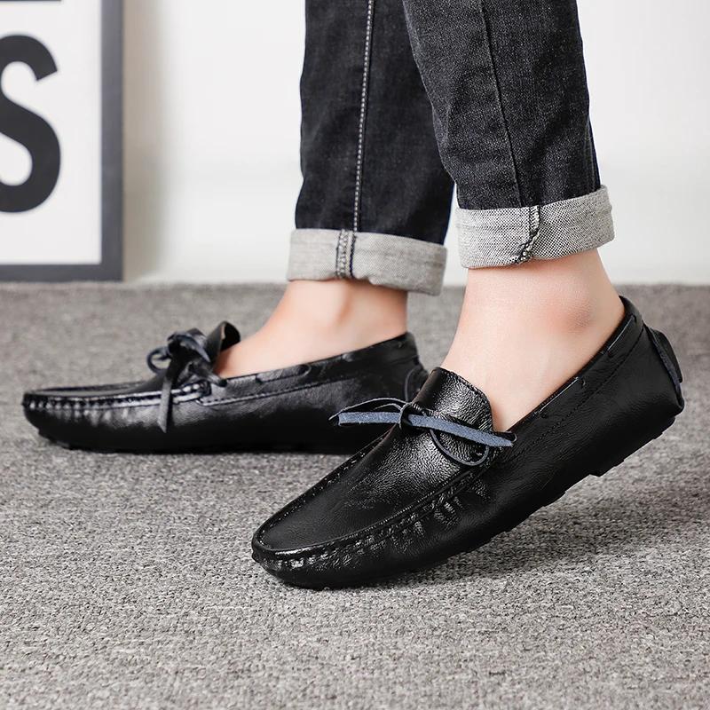 Summer Luxury Brand Men Casual Shoes Soft Genuine Leather Mens Loafers Moccasins Italian Designer Breathable Slip on Boat Shoes