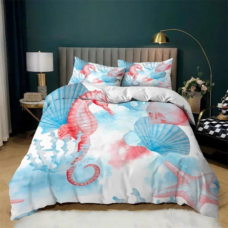 Oceanico Nautico Costiero Confortevole Copripiumino Coperta Federa Set Biancheria da Letto Decorazione Camera da Letto Bambini Tessile per la Casa