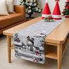 Christmas Snowman Bird Snow Tree Linen Table Runner Party Decor Winter Holiday Kitchen Dining Table Runner Christmas Decorations