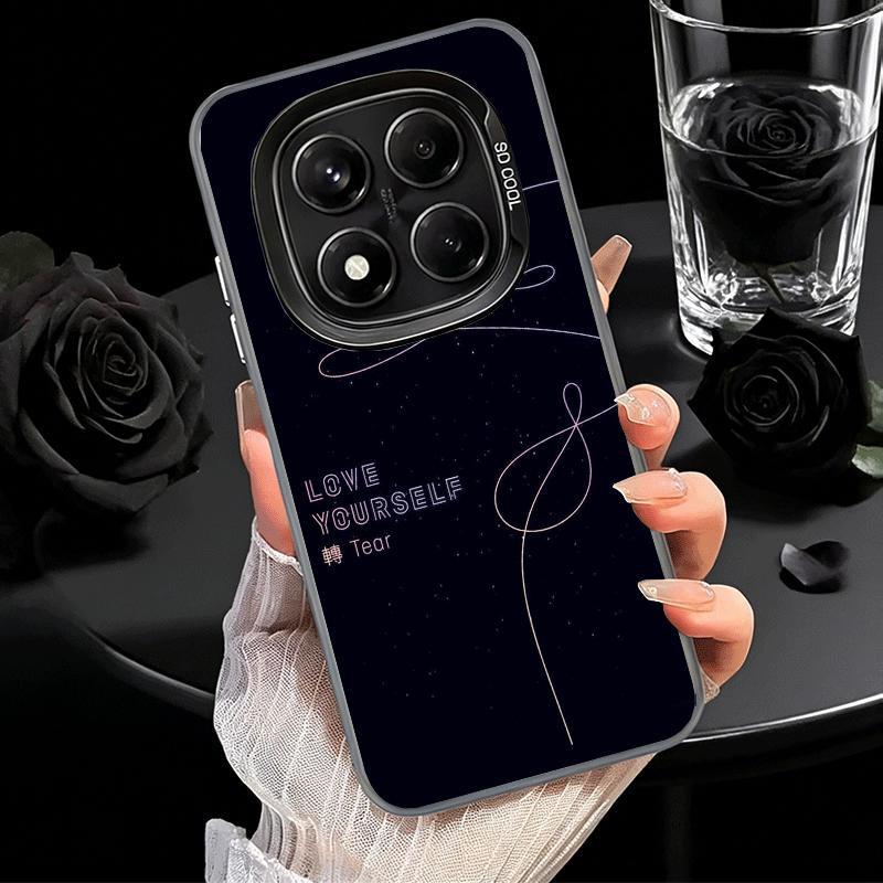 Love Yourself Flower Heart Line Kpop Shockproof Phone Case for Xiaomi Redmi Note 15 14 13 12 Pro Plus 11 11S 11T 5G Cover Anti F