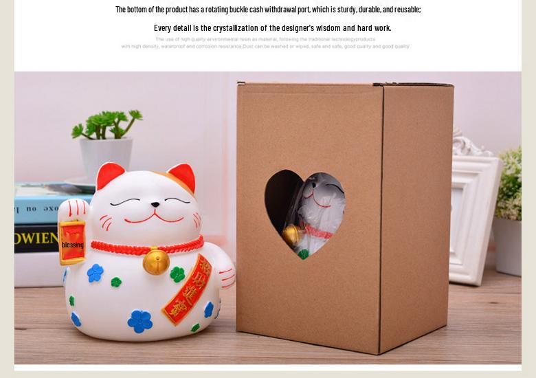 Lucky Cat Silicone Piggy Bank - Large Capacity, Anti-Drop Coin Box, Perfect New Year Gift