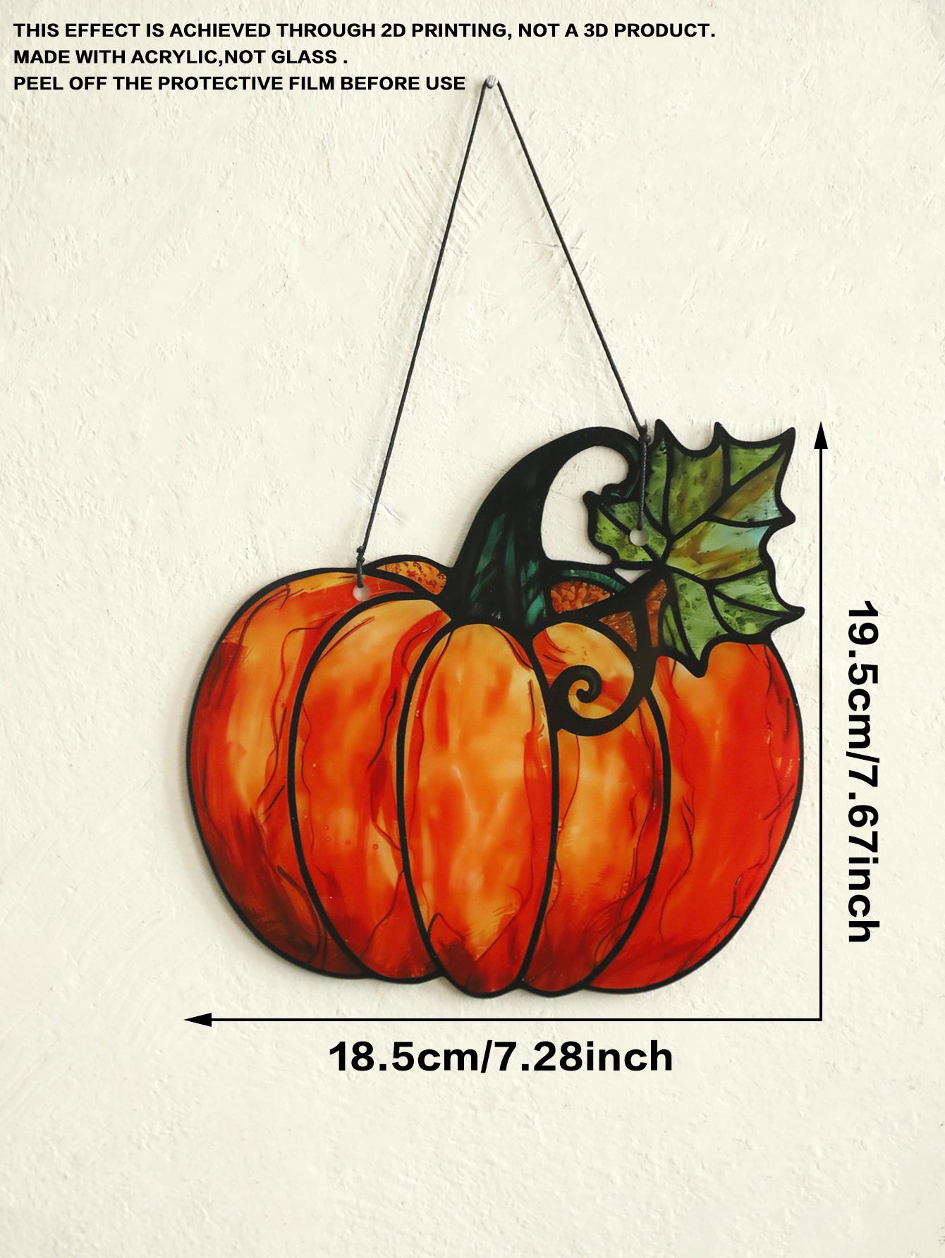 

Хэллоуин Тыква Подвесные Украшения Акриловый Ловец Солнца Симпатичная Тыква с Дизайном Листа Подвеска на Окно Настенное Украшение для Дома Подарок