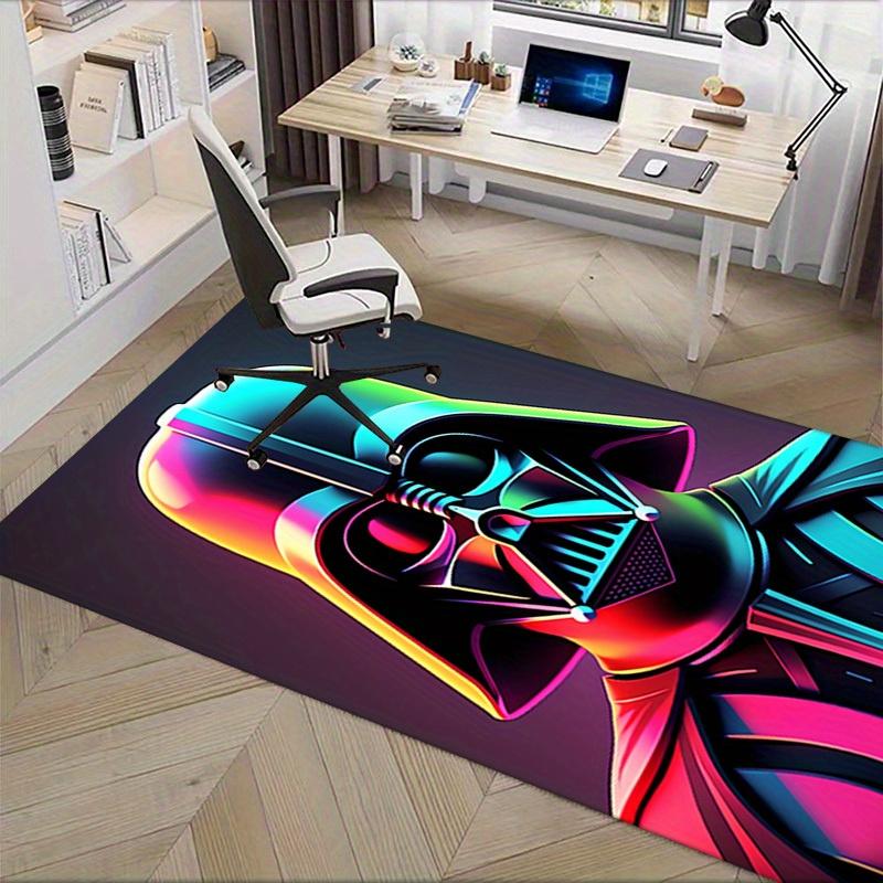 3D Printed Darth Vader,Neon Colors,Sci-Fi Anti-Slip Rug - Machine Washable Office Rug for Living Room, Bedroom, Office - Multiple Sizes