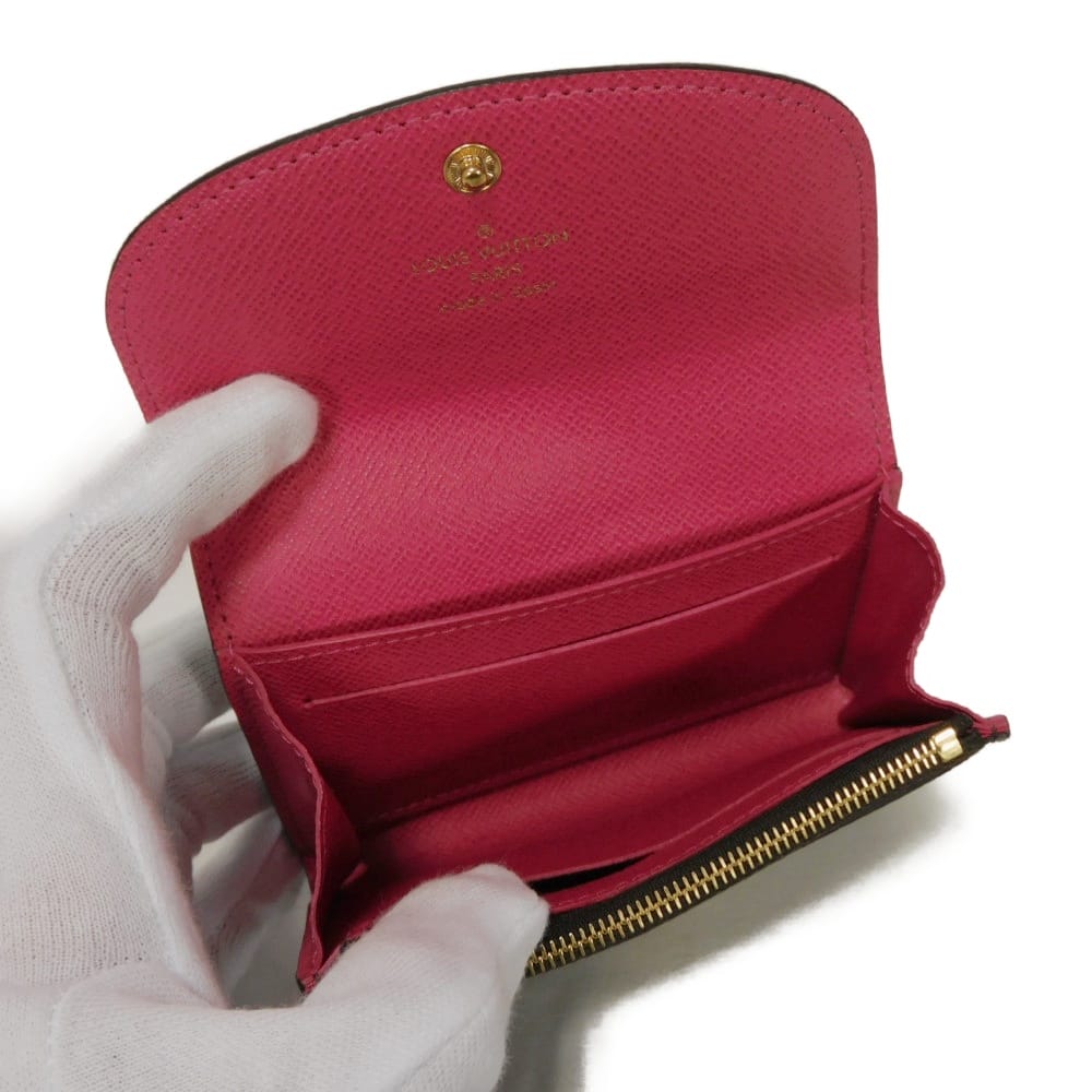 Used 12564 Porto Monnaie Rosalie M41939 7941 LV logo flower old model card case coin purse monogram fuchsia ladies from