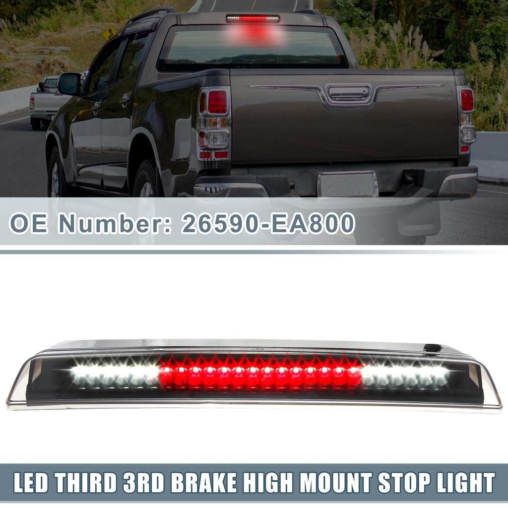ABSOPRO LED Brake High Mount Stop Lamp Number with Black Housing and Smoked Lens for Nissan Titan 3-Speed (Part 26590-EA800) (2004-2015)