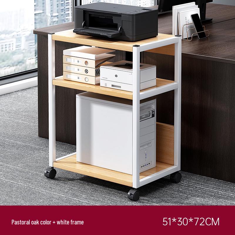 Mobile Multi-Layer Printer & Office Storage Rack with Wheels