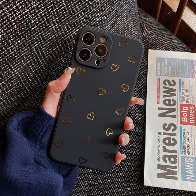 Ottwn Fashion Candy Color Love Heart Handyhülle für iPhone 13 Pro Max 14 Pro Max 11 12 Pro X XR XS Max 7 8 14Plus Weiche TPU-Abdeckung