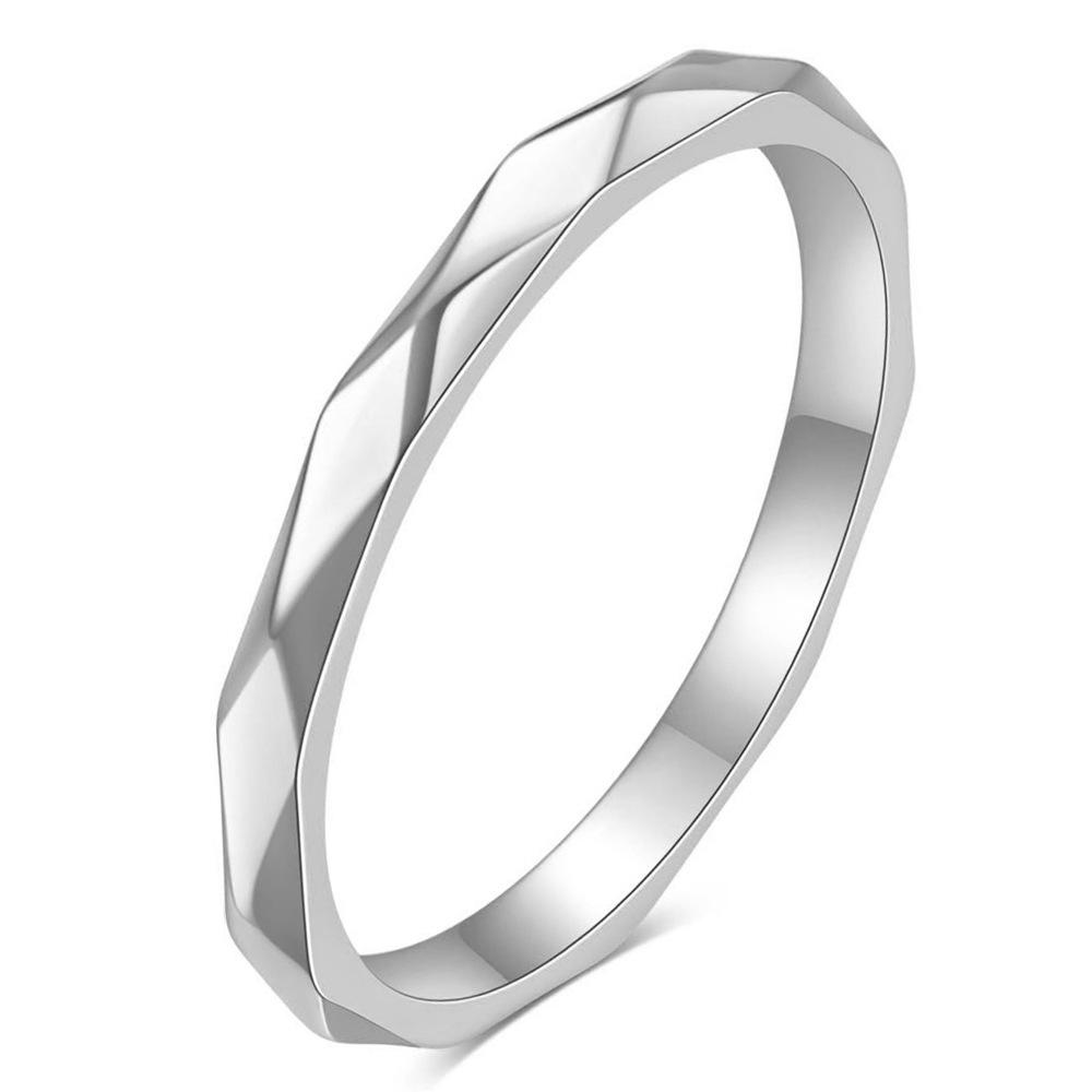 316L Stainless Steel Faceted Ring Gold Color Never Fade Minimalist Geometric Band Ring for Women Men Stackable Jewelry Gift