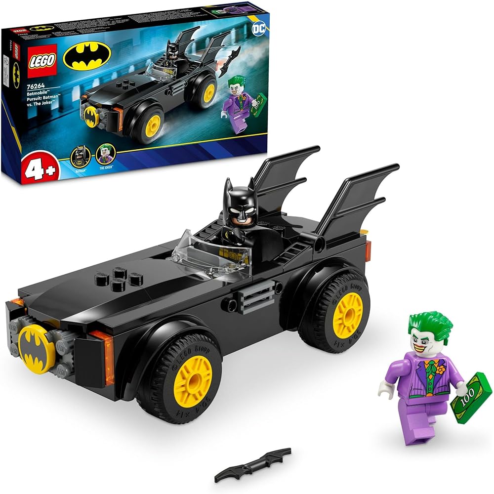 LEGO Super Heroes Batmobile Chase Set Batman vs Joker Building Blocks Toy for Kids Ages 4-7