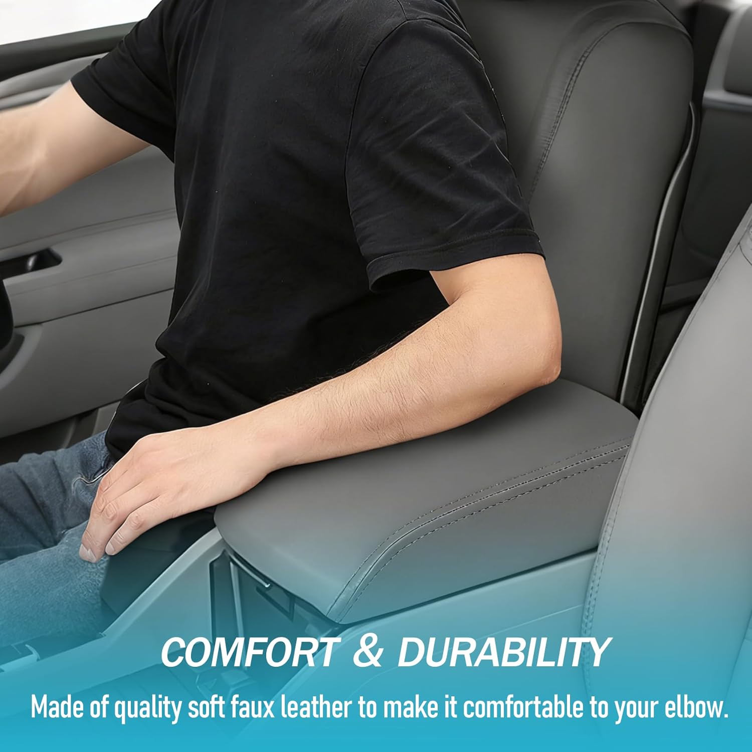 

Mythoria Car Center Console Lid Cover Replacement Fit for Honda Pilot 2009 2010 2011 2012 2013 2014 2015-Armrest Replace Covering, Anti-Scratch, Gray