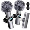 This Wireless Bluetooth Microphone Is Compatible with iPhone/iPad and Can Be Used by Two People Simultaneously. Ideal for TikTok, Niconico Videos, Vlo