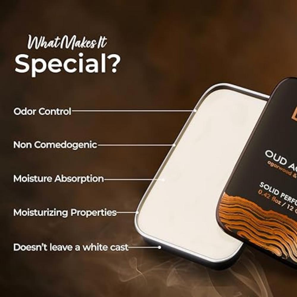 Oud Accord Solid Perfume for Men & Women | Long-Lasting Fragrance Balm | Alcohol-Free, Travel-Friendly, Pocket Perfume Stick | Luxury Scent - 12gm