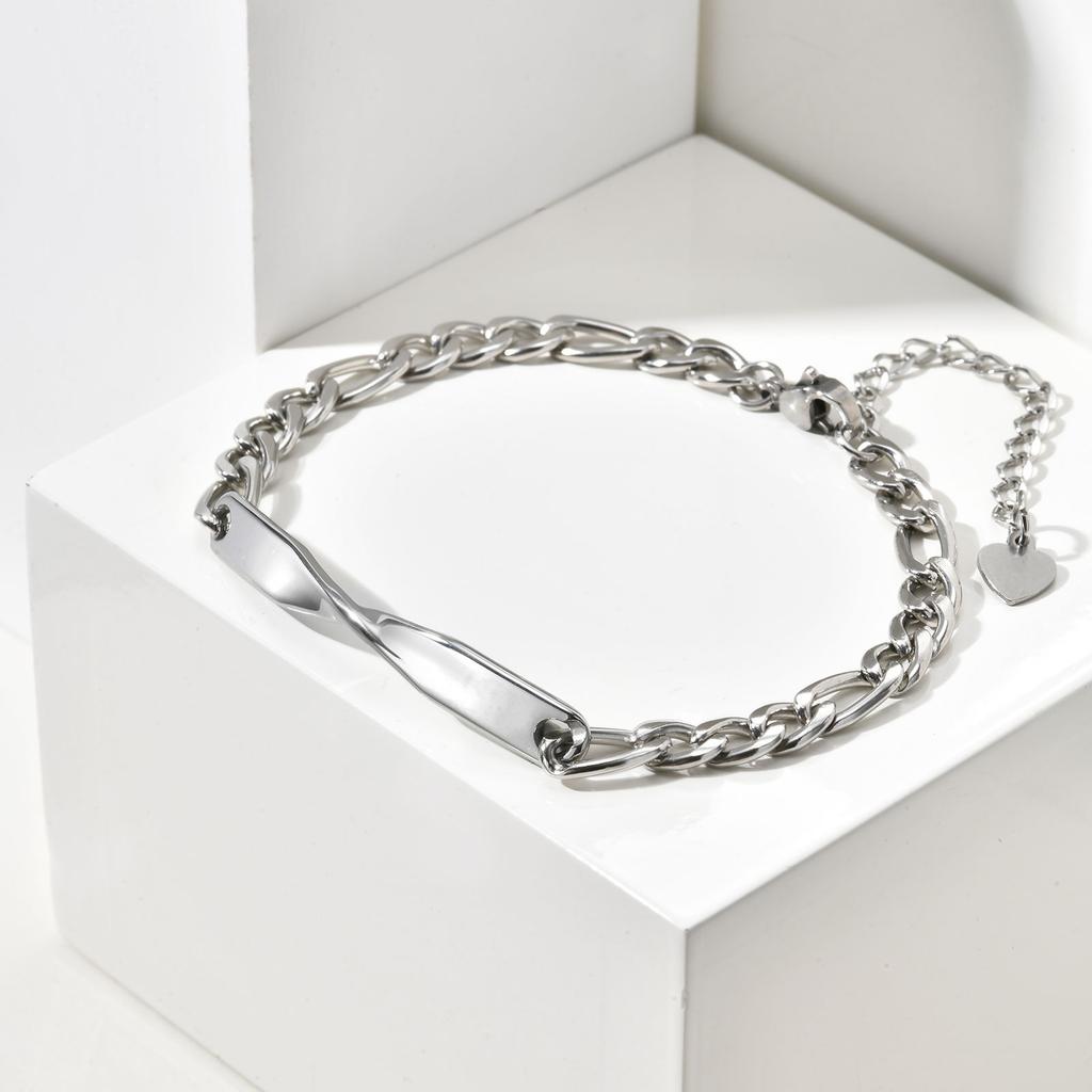Stainless Steel Mobius Bracelet for Women Men,Minimalist NK Chain Couple Bracelets,Couple Jewelry Gift for Lover
