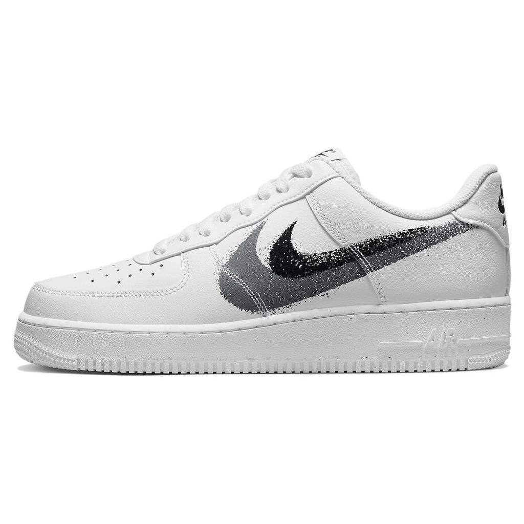 New Nike Air Force 1 Low '07 Spray Paint Swoosh White Black Grey FD0660-100