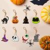 8 Stück Halloween-Ornamente, Zwerg, Kürbis, Geister, schwarze Katze, Spukhaus, Halloween-Hängeanhänger, Urlaub, Party-Dekoration