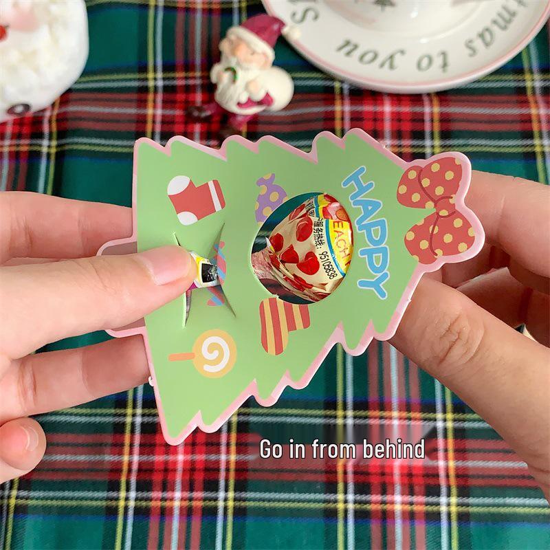 Cartoon Christmas Lollipop Greeting Card with Inspirational Message and Exquisite Artwork for Students