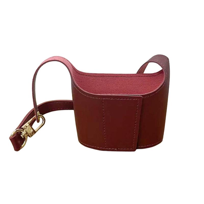 Leather Cup Cover Pouch Portable Water Bottle Sleeve Bag Leather Carrying Strap Insulating Cups Milk Tea Coffee Cups Accessories