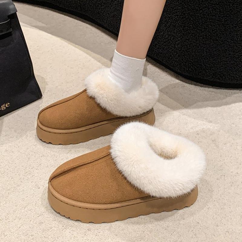 European and American Large-size Autumn and Winter New Thickened Warm Snow Boots for Women with Thick Soles and One Pedal of Fluffy Boots