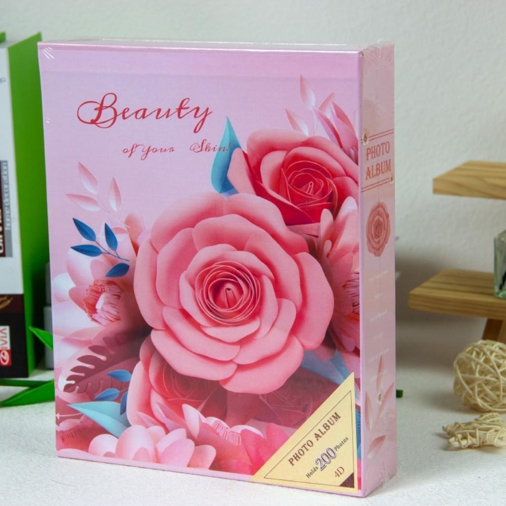 6palcový fotoalbum se 200 kapsami, laminované kapsy na vkládání, zasouvací fotoalba, velkokapacitní scrapbook album, sbírka fotografií