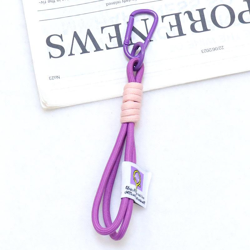 Double-Layer Woven Keychain Bag with Carabiner Pendant for DIY Hanging