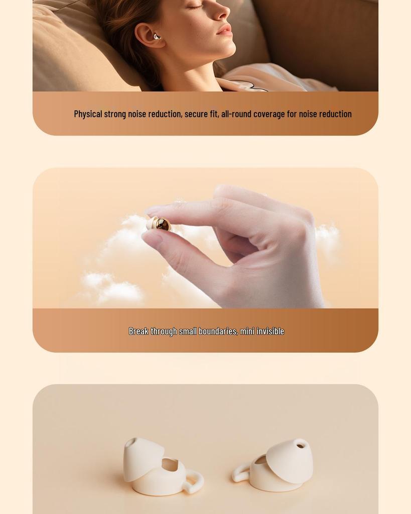 2025 Wireless Noise-Cancelling Sleep Earphones - Soft Silicone, No Ear Pressure, Side Sleeper Friendly.