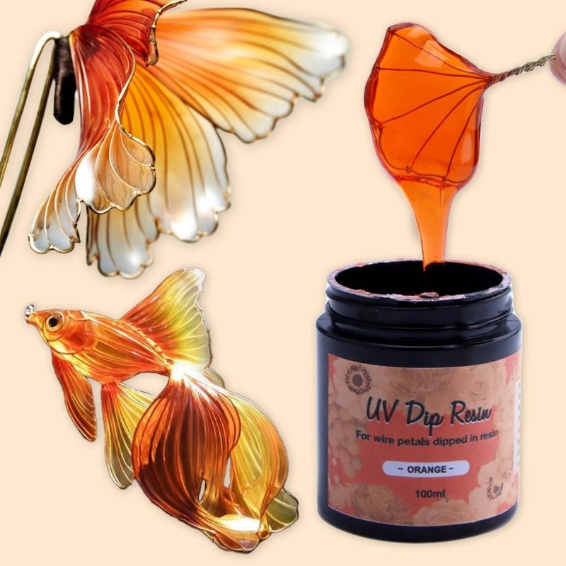 UV DIP Resin Glue Transparent UV Glue Ultraviolets Curing Flower Making Liquid DIY Hairpin Earring Resin Jewelry Making