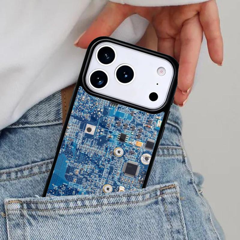 inside Circuit Board Phone Case for iPhone 16e 15 14 13 12 17 Pro Max Plus Air 17pro Cover Coque iPhone 14