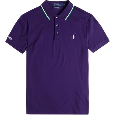 Polo SS24 Pony Logo Embroidered Short Sleeve Polo Shirt Men Tops Purple 710791505-006