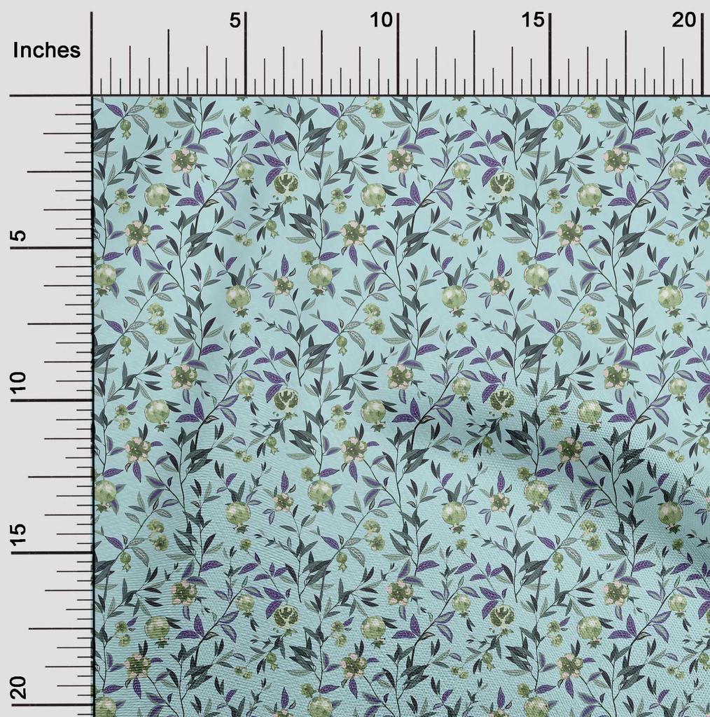oneOone Cotton Flex Light Blue Fabric Asian Suzani  Fabric For Sewing Printed Craft Fabric By The Yard 40 Inch