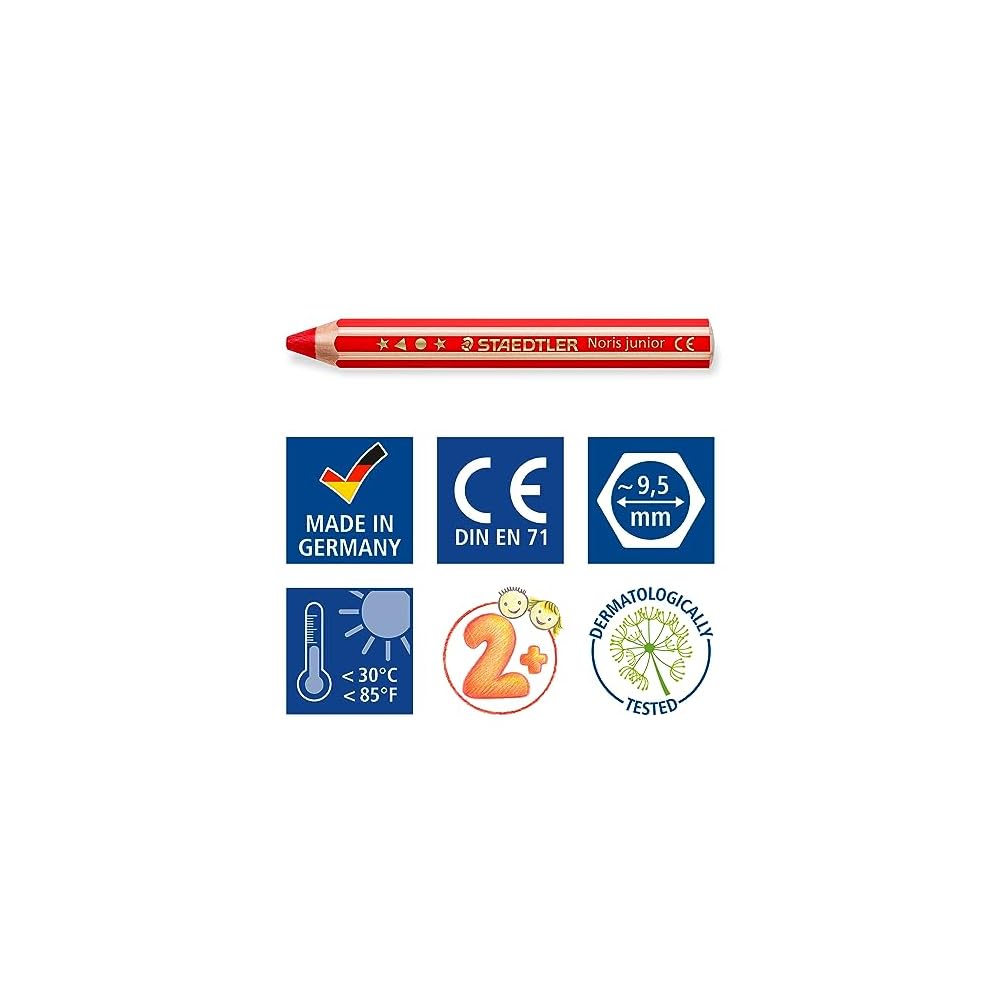 Staedtler Colored Pencils, 18 Colors x 2 Pencils, Noris Junior Watercolor Pencils, Bucket Set,