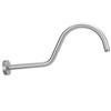 NPT1/2 Shower Arm Kit 17in WallMounted Brushed Shower Head Extension Rod Pipe Bathroom Accessory