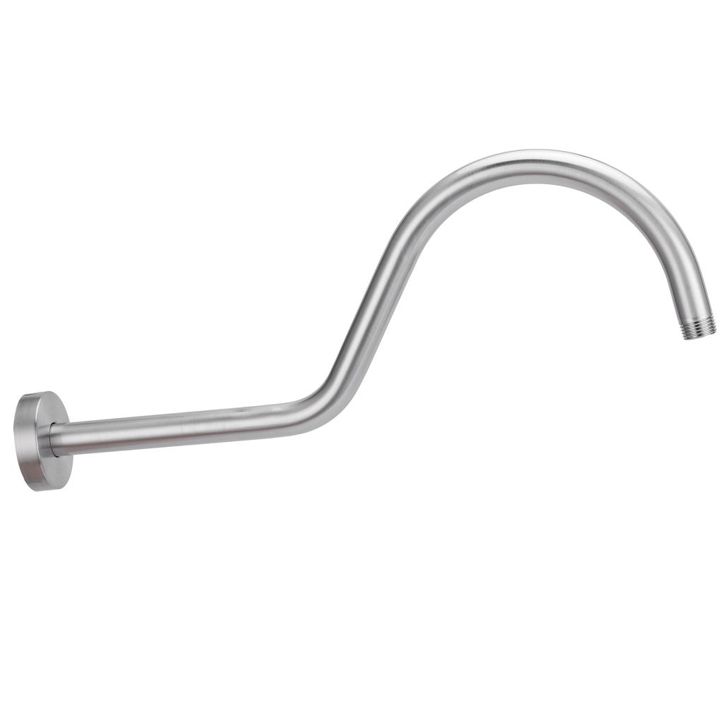 NPT1/2 Shower Arm Kit 17in WallMounted Brushed Shower Head Extension Rod Pipe Bathroom Accessory